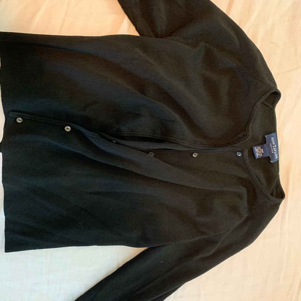 Ann Taylor black 3/4 sleeve cardigan - M Petite